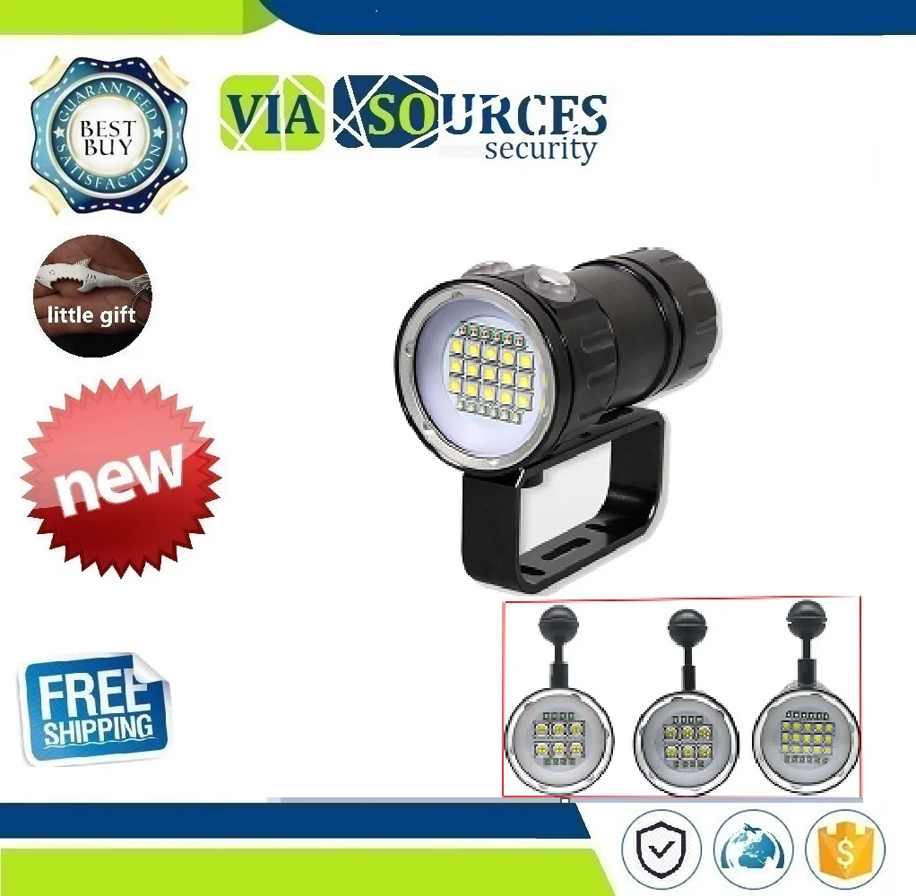 

New LED Diving Flashlight Underwater 80M XHP70 / L2 Photography Video Camera Tactical Flashlight Blue+White LED Lanterna Torch