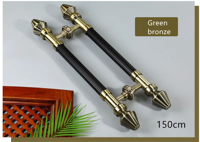 150cm(Green bronze) Стеклянная Дверная ручка из нержавеющей стали, бронзовая зеленая бронзовая ручка, дверная ручка для офиса отеля, дверные ручки с рамкой - Цвет: 150cm(Green bronze)