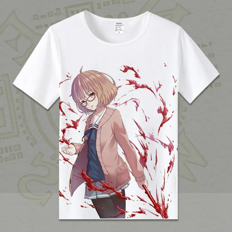 Футболки Kyoukai No Kanata Mirai kuriama футболки с принтом для косплея коротким рукавом