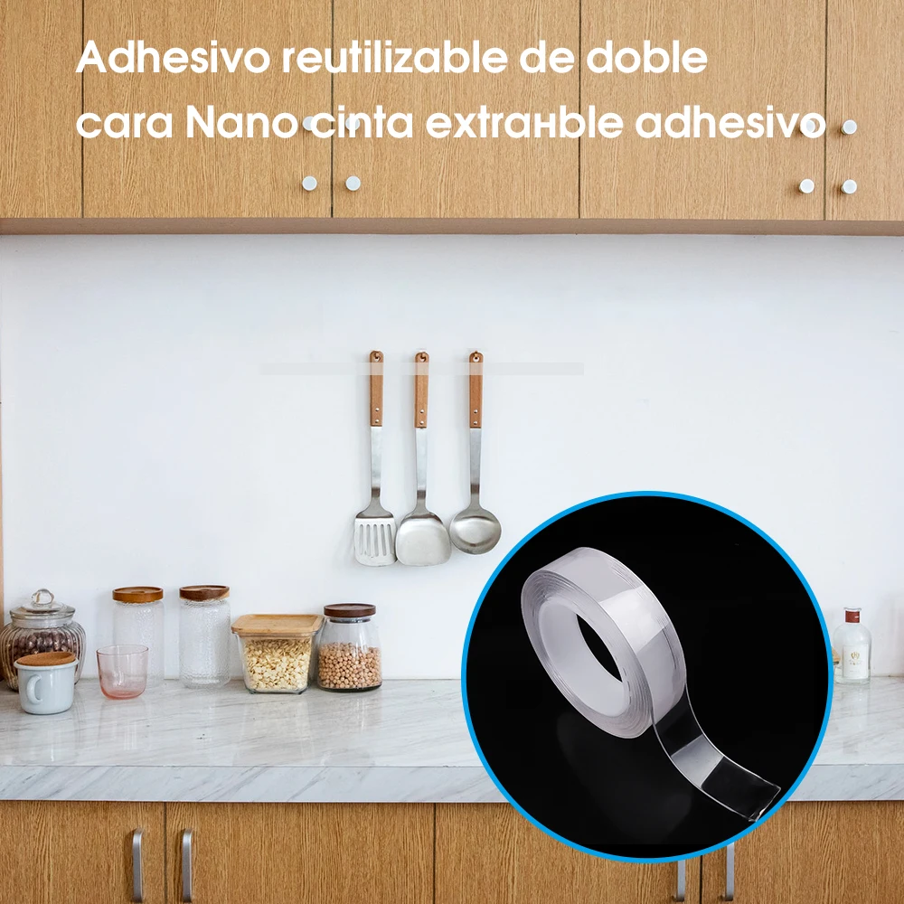 

Double-Sided Adhesive Nano Traceless Tape waterprove Removable Tapes Cleanable Reuse Adhesive Tape 3/5m