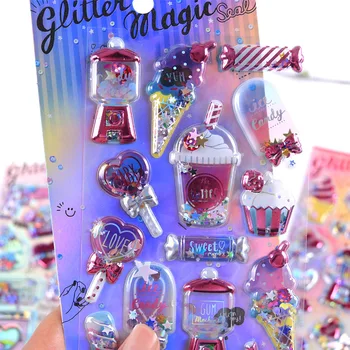 

Creative Colorful Shake the beads cartoon girl child paste paintin Decorative Stationery Stickers Scrapbooking DIY Diary Album S