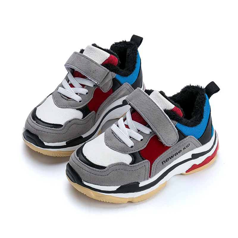 

EU24-37 Children's shoes boys sports cotton shoes girls thicker real leather breathable casual shoes kids winter new snow boots