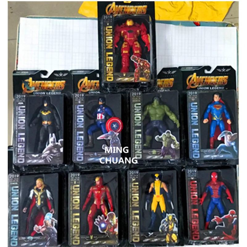 

Avengers infinity War Iron Man Captain America Thor Batman Wolverine Hulkbuster With LED Light PVC Action Figures Toy Box W85