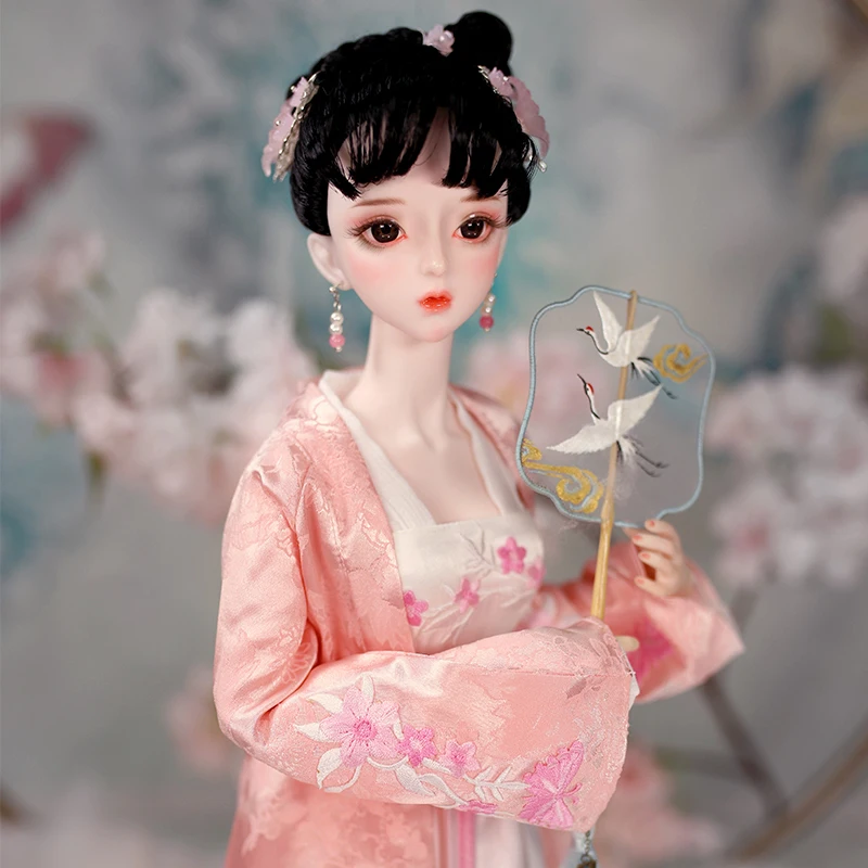 DBS 1/3 bjd 62 см кукла для тела белая кожа черные волосы с розовой одеждой головной
