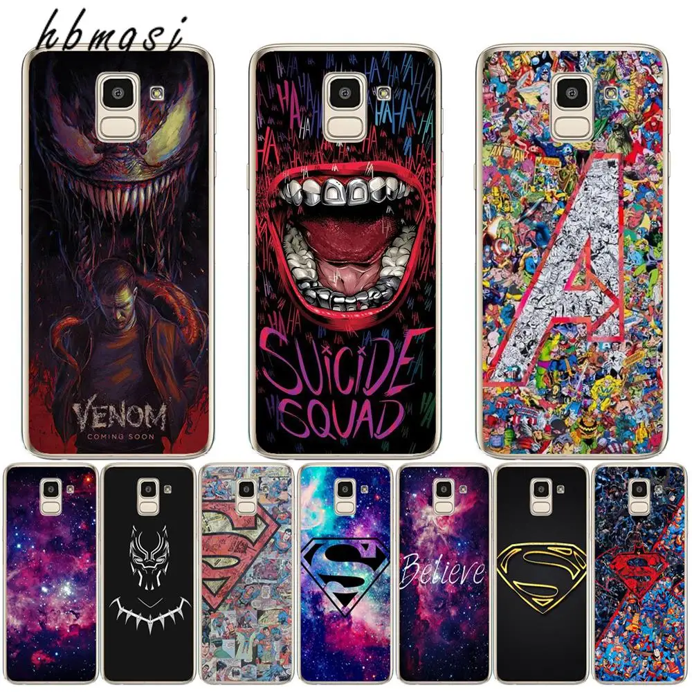 Funda для samsung galaxy j6 j8 j5 j7 чехол из мягкого силикона venom флеш-накопителей “Мстители”