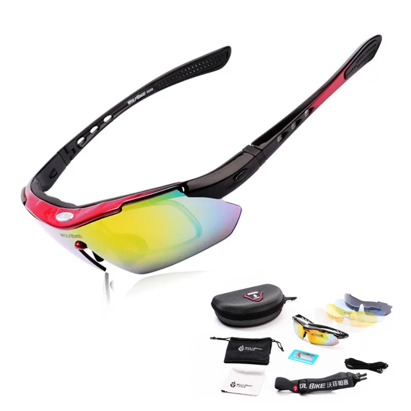 5 Lens Cycle Sunglasses Polarized Glasses Men Women Bicycle Riding