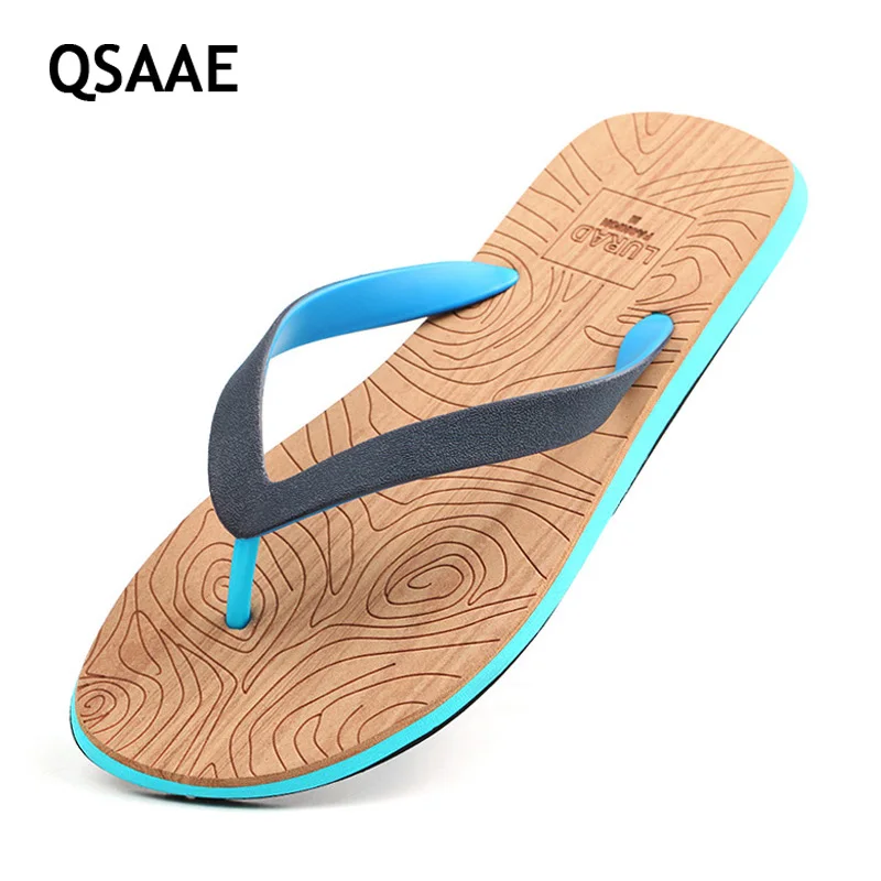 2019 New Summer Mens Slippers Brand Black Flip Flops Men's Flats Open Toe Beach Men Outdoor Massage Casual Shoes BF38Обувь