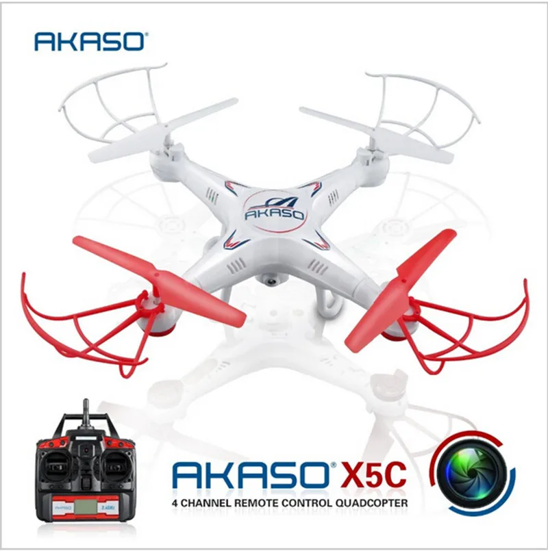 AKASO 100% Original X5C RC Helicopter Drone With camera HD Quadcopter 2.4GHz 4CH 6Axis RTF Remote Control Professional Dron Toys