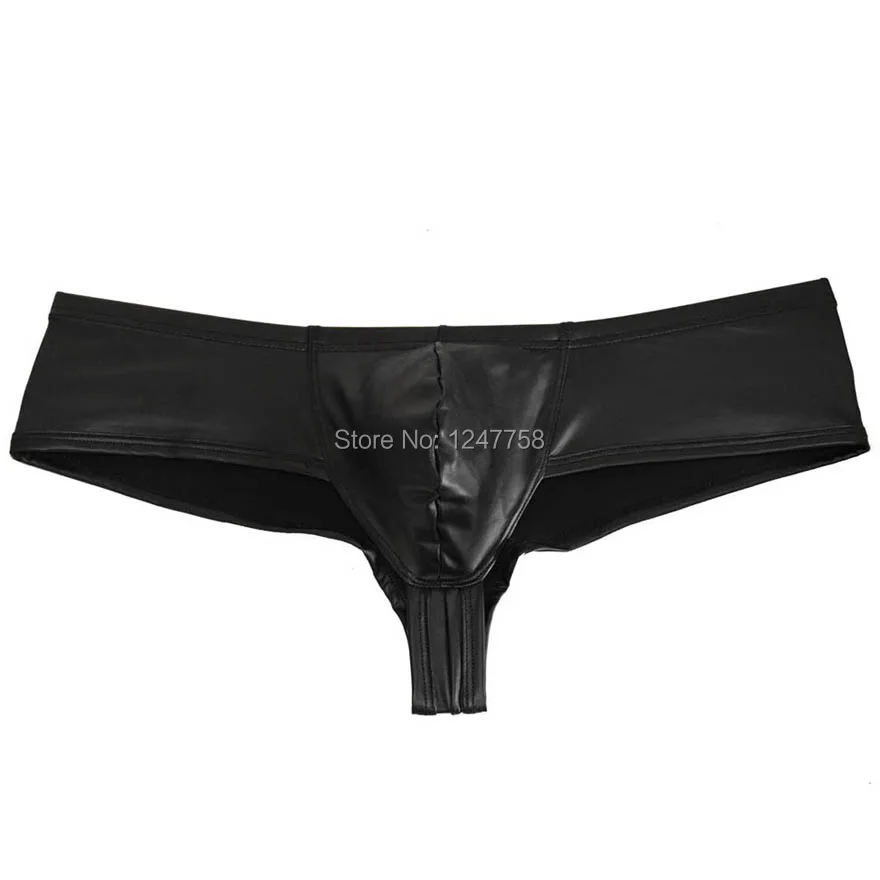 Men Pants Mini Boxers Underwear Men's Super Soft & Smooth Boxers Looks Like Leather Bikini