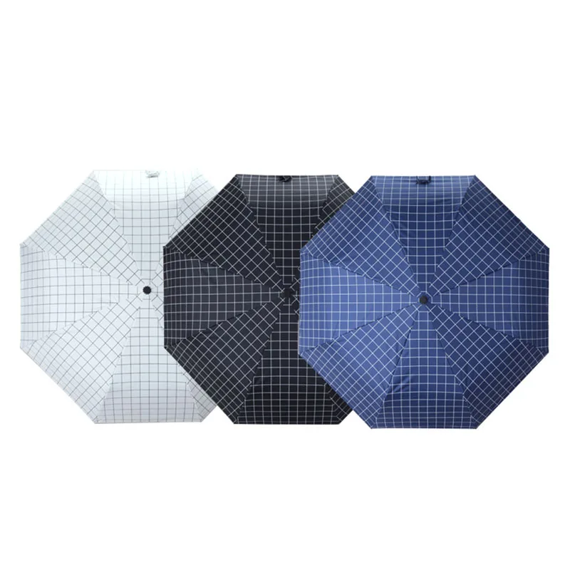 

Unisex Folding Nylon Pongee Plaid Rain Sunny Automatic Manual Umbrellas Outdoor Sports Camping Traveling Emergency Accessories