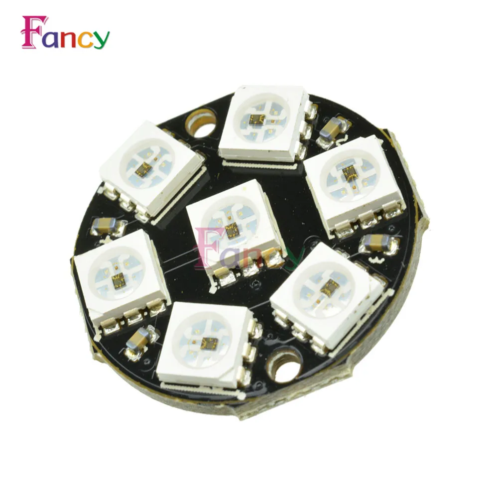 7 бит светодиодный WS2812 5050 RGB кольцевая лампа светильник LED со встроенным драйверы
