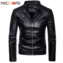 Новое поступление, Кожаные Мотоциклетные Куртки мужские осень, мотоциклетные куртки на молнии из искусственной кожи, мужские куртки-бомберы Jaqueta De Couro Masculina