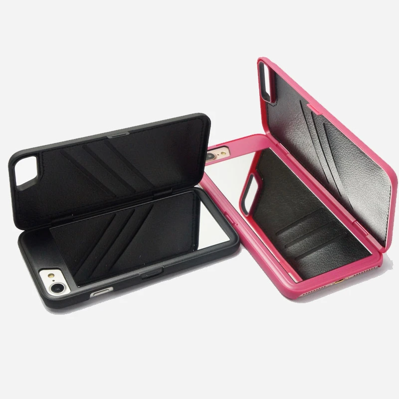 SPCASE Lady Make Up Cosmetic Mirror Phone Case For iPhone X 8 Plus 7 6 6S Wallet Card Slot Pocket Stand Cover Capa | Мобильные