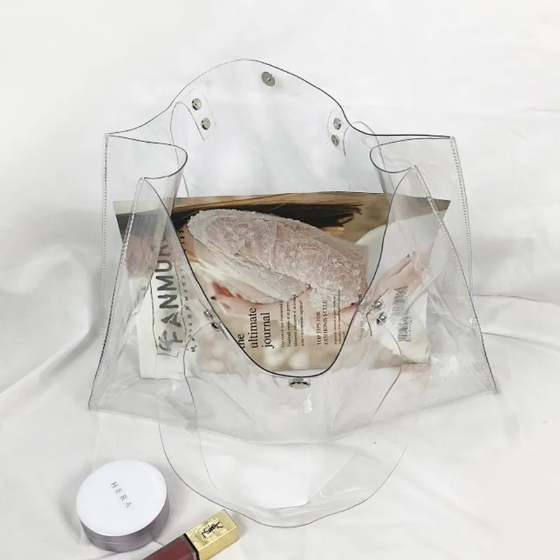 

Sac Transparent Bag Women Clear Pvc Shopping Bag Luxury Handbags Women Bags Designer Sac A Main Femme Tote Bag Women Shoulder