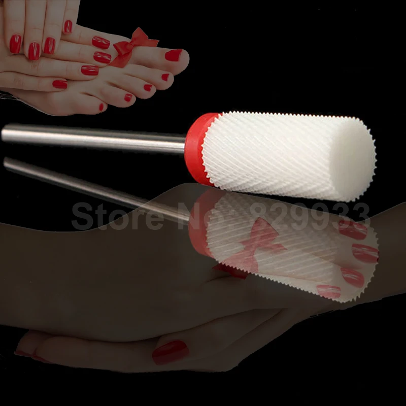 

Free Shipping White Ceramic Nail Bits Professional Nail Art File Tool For Electric Manicure Pedicure Salon Machine Cutter Drill