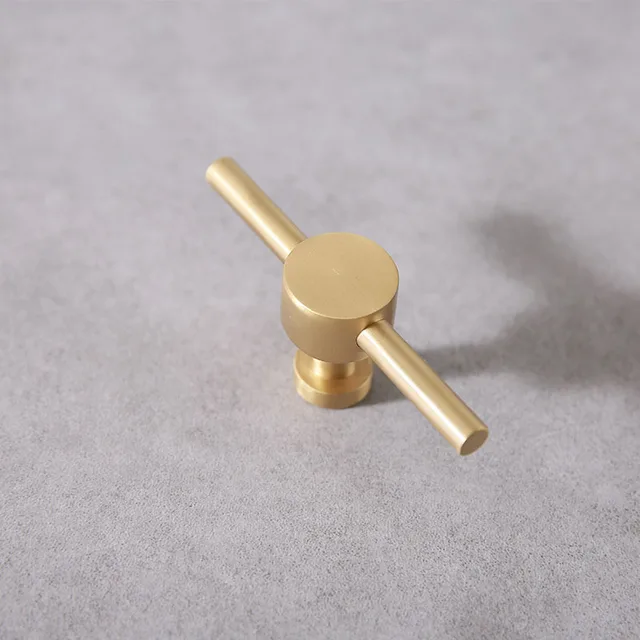 Best Offers  Unique  Brass T Knob Cabinet Knob Pull Handle Dresser Knobs Drawer Pulls Handles Backplate Kitchen Furniture