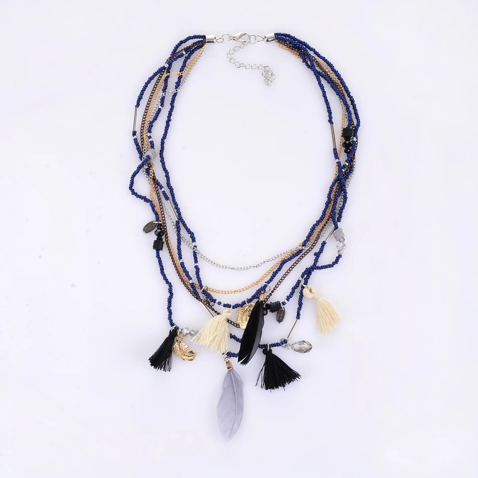 2020 Moda многослойные в стиле бохо Tejido Larga Borla Declaracion Colgantes Etnico Collar Gargantilla Mujeres