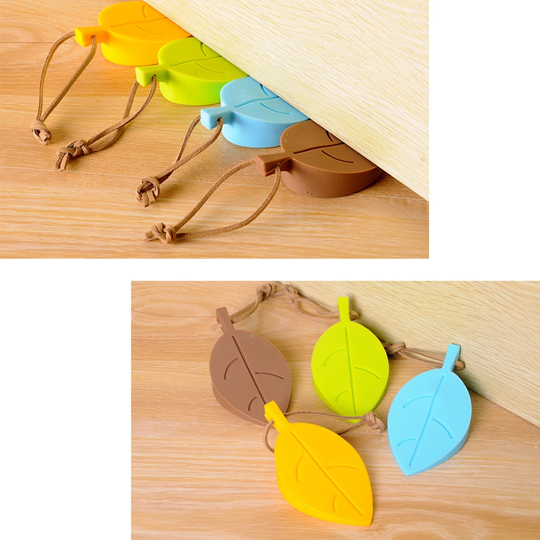 Baby Safety Door Stopper Silicone Leaf Shape Stereo Hang Pinch