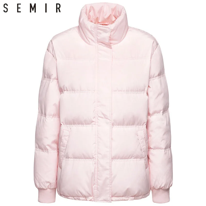 Semir 2019 однотонный короткий женский пуховик для зимы со стоячим воротником модное