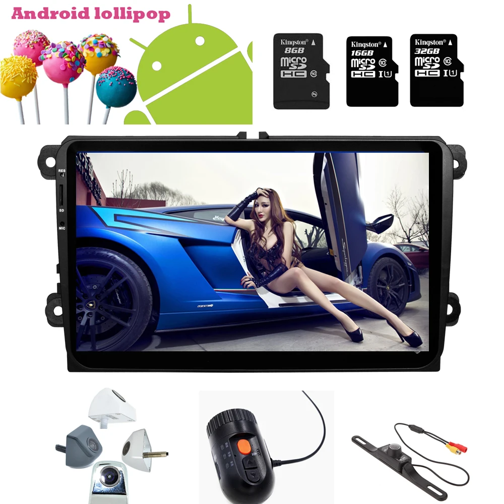 9 inch 2DIN Android 5 1 GPS Navigation for VW Car Radio MP3 MP4 MP5 Multimedia