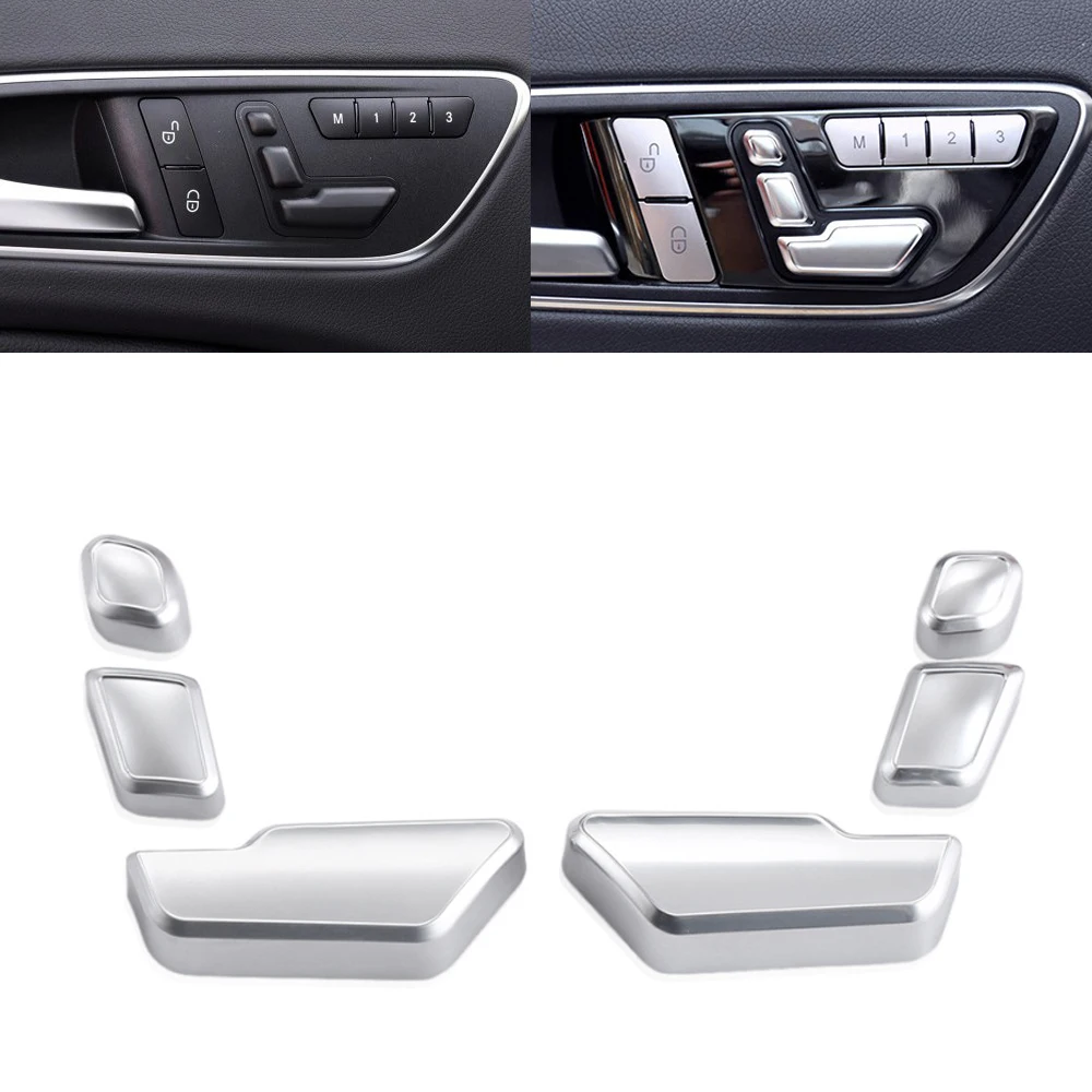 

Car Interior Accessories Seat Adjust Button Switch Cover Sticker For AMG Mercedes Benz W212 W204 W205 W176 GL450 GLK C/E Class