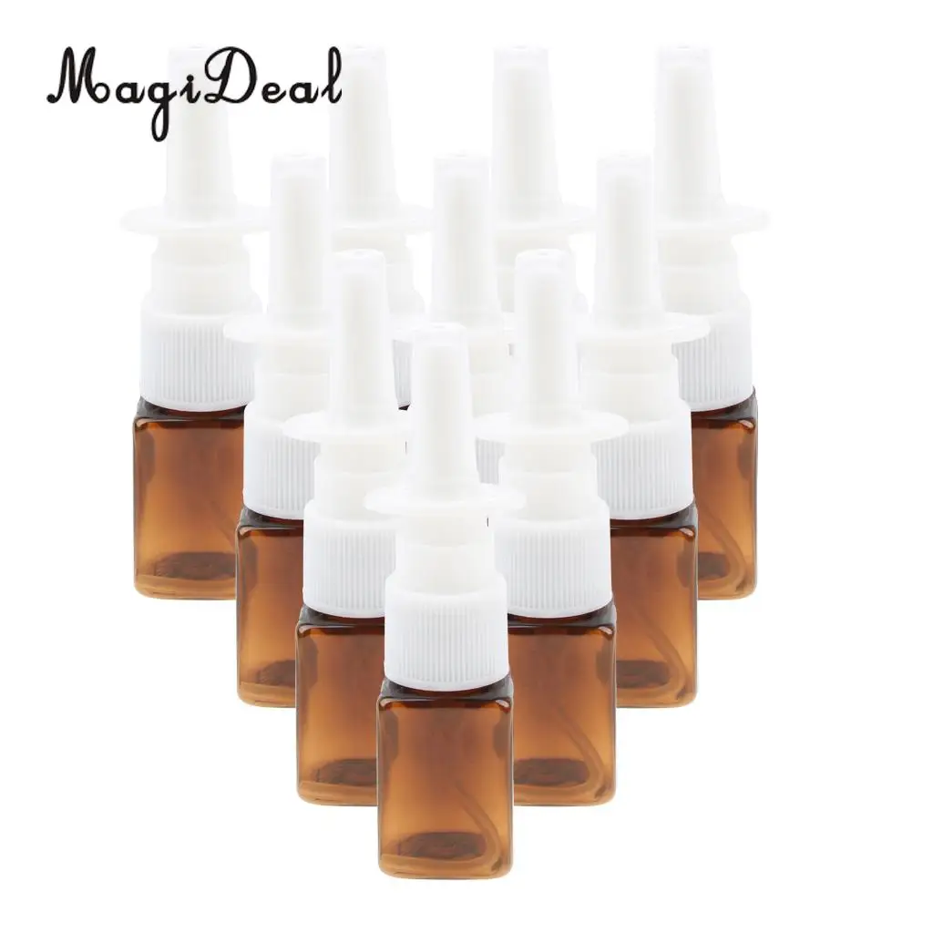 20pcs Square Plastic Empty Refillable Nasal Spray Bottles for Travel Party School Outdoor Trip  10ml