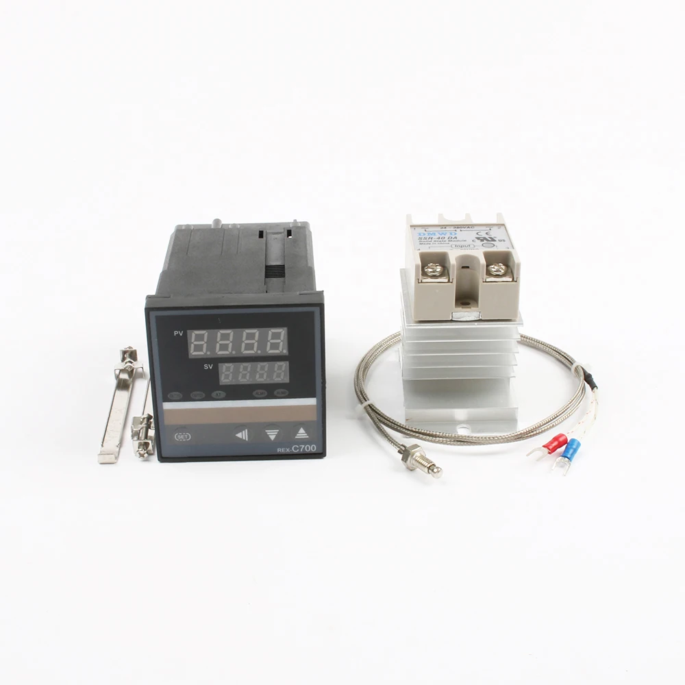 Цифровой PID AC REX C700 FK02 V * контроллер температуры 0 400C выход SSR M6 термопара SSR40DA