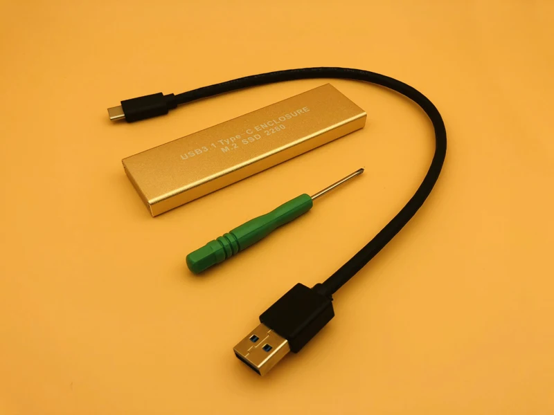 USB3.1 Тип-C к NGFF M.2 SSD корпус M2 HDD Box для 2230 2242 2260 2280 жесткий диск Золотой Алюминий Caddy |