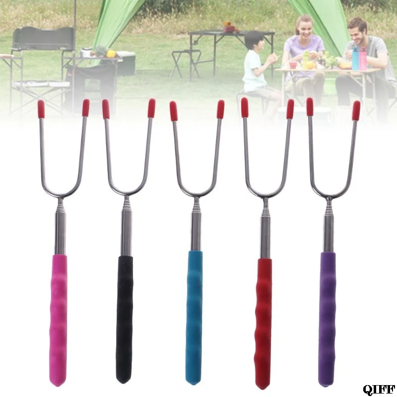 

Drop Ship Telescoping BBQ Fork Roasting Sticks Marshmallow Hot Dog Smore Skewers Stainless Steel