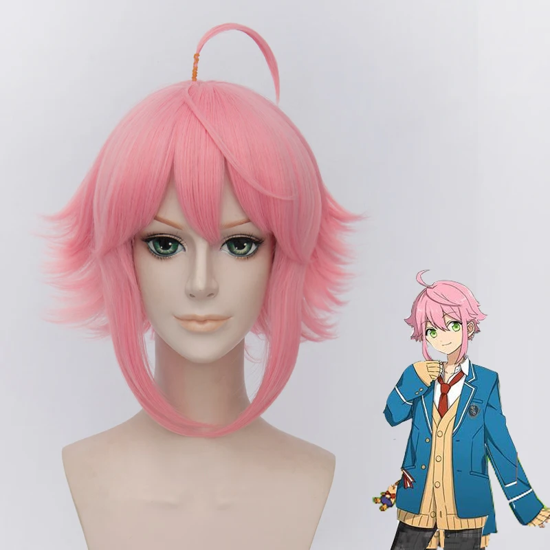 Game Happy Elements Ensemble Stars! Touri Himemiya Tori Short Full lace Cosplay Wig Costume Heat Resistant + Cap +Track Number |