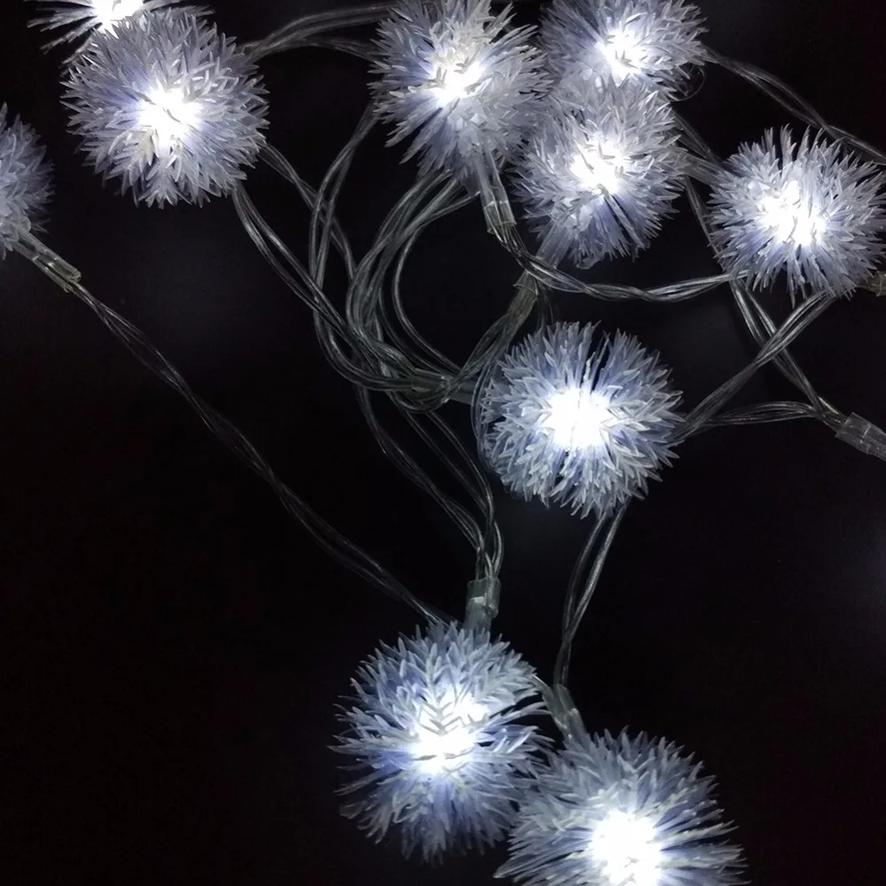 Battery 2M 20LED Snowball LED String Holiday Lights For 2016 Wedding Parties Decoration Lightings LED lumieres de Snow Flakes (5)