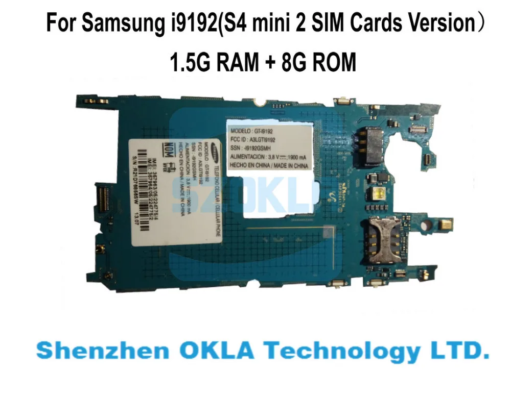 Материнская плата для Samsung GT i9190 i9192 i9195 S4 mini 1 шт. 5 Гб ОЗУ 8 ПЗУ материнская б/у