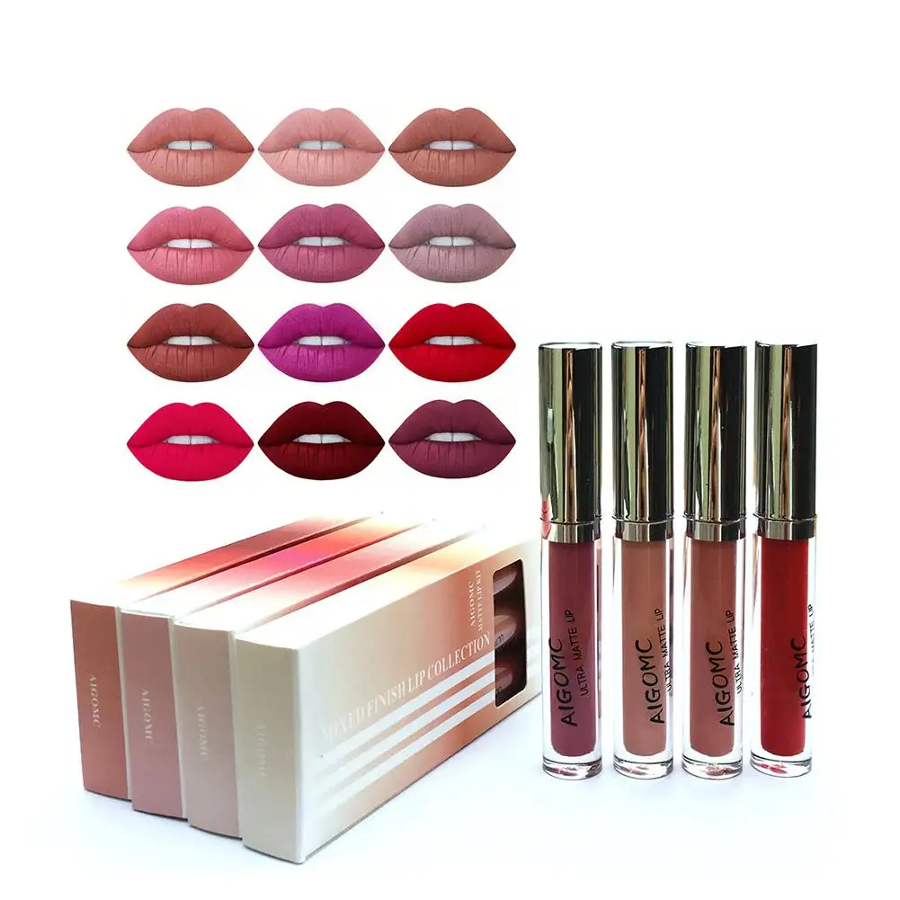 

3 Colors/Set Lip Gloss Matte Lipstick Waterproof Nutritious Velvet lip stick Red Tint Nude batom makeup set