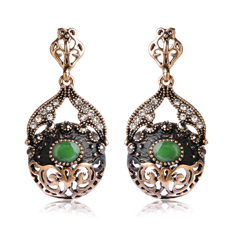 Серьги с кулоном камнем &quotКоролевский стиль&quot под старину.|set necklace|jewelry set