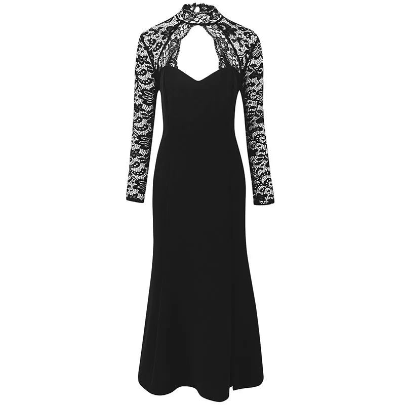 Black-Sheer-Lace-Long-Sleeve-Plus-Size-Party-Dress-LC610938-2-3
