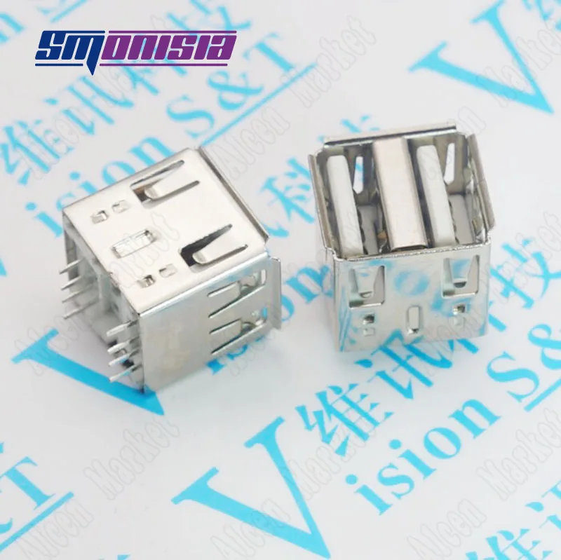 

SmonisiaSmonisiaDouble USB AF 10.6 DIP A-type Female Socket Plug 180 Degree Vertical Straight Port 10.0
