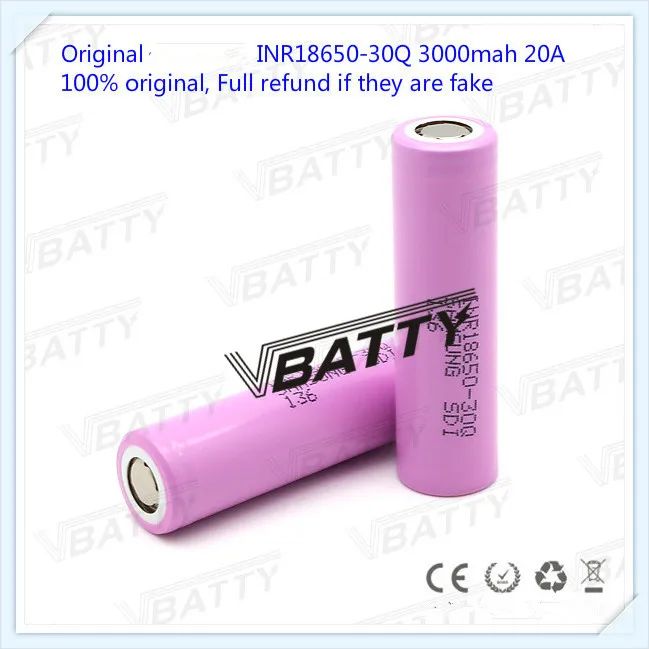 Оригинальный аккумулятор для Samsung 18650 3000 мАч 30Q 3 7 В литий ионный (1 шт.)|rechargeable