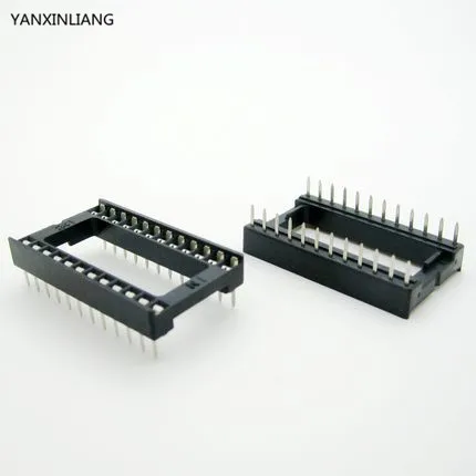 

20PCS/lot 24 Pin DIP Square Hole IC Sockets Adapter Wide 24Pin Pitch 2.54mm Connector
