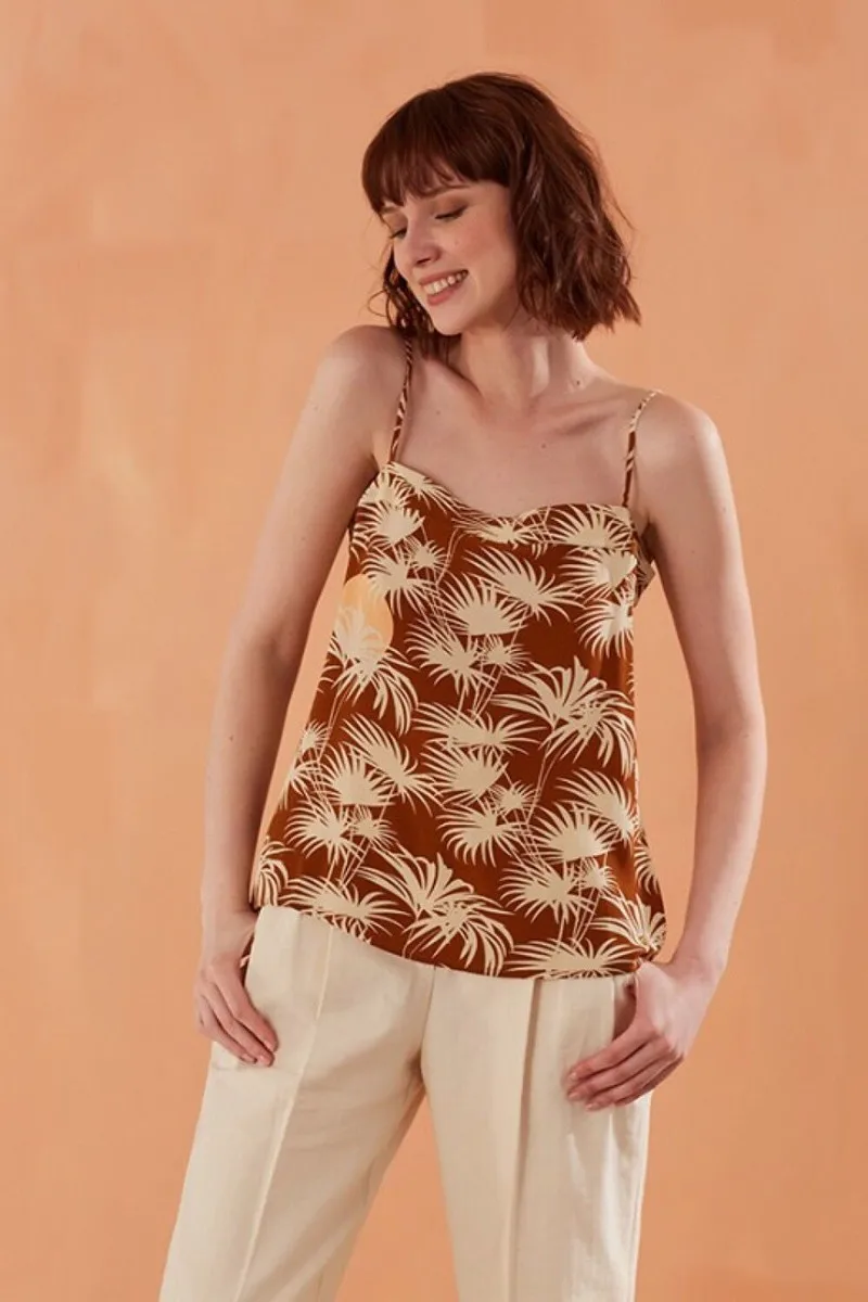 Women Palm Tree Print Sleeveless Camis Top