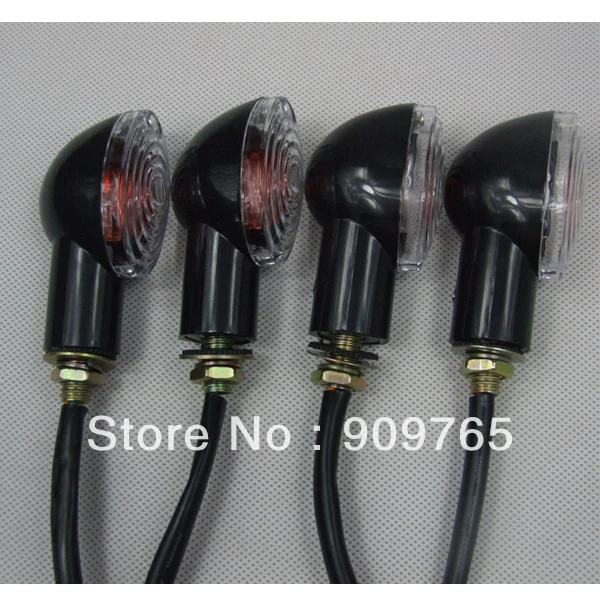 

2 Pairs 12V Universal Motorcycle Mini Cat-Eye Black Turn Signal Indicator Light Amber for Bike Yamaha YZF ATV Suzuki GSX-R Honda