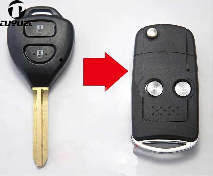 2 Button Toyota Modified Flip Remote Key Case Shell with Blade TOY43 for Toyota Camry Toyota Corolla Toyota RAV4(7)-1
