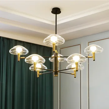

Nordic Post-modern Jellyfish Pendant Lights Glass Wrought Iron Chandeliers Lamp Minimalist Luxury Lamp for Living Dining Room
