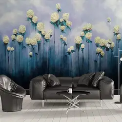 Современная Абстрактная акварель роза цветок ТВ диван фон стены профессиональное производство фотообои могут быть настроены