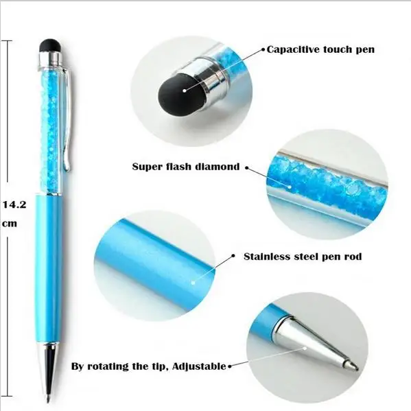 1 шт./) креативная кристальная ручка, алмазные шариковые ручки, канцелярские шариковые ручки, стилус, ручка для сенсорного экрана, 11 цветов, маслянистая черная заправка