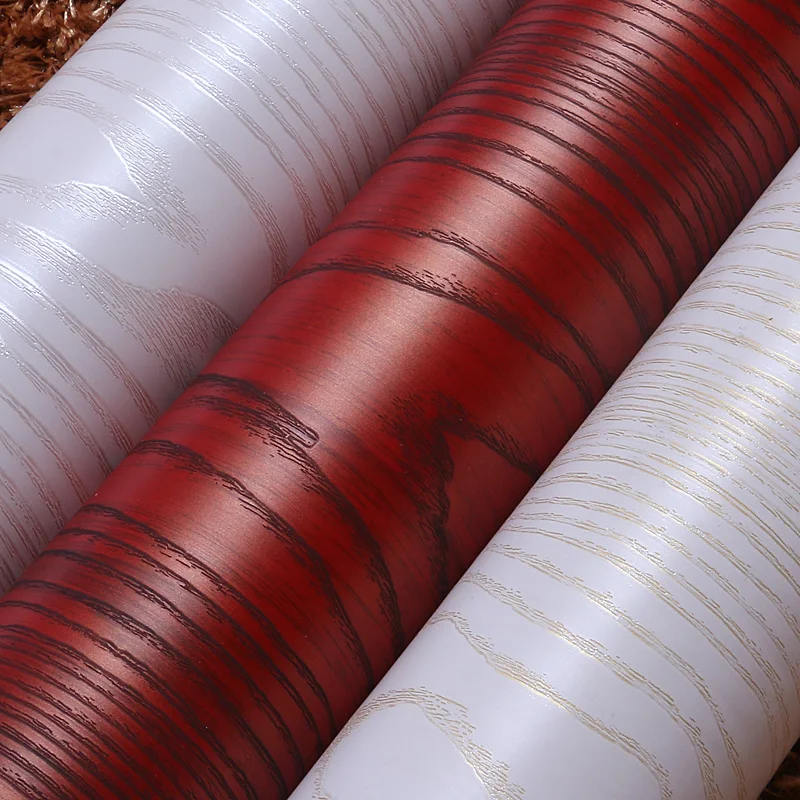 Emboss 3d stereo wood grain thickening cabinet wardrobe door kitchen cabinet wall stickers wallpaper furniture