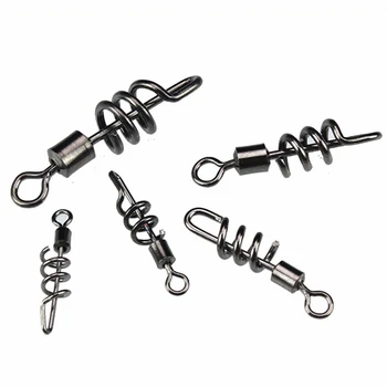 

New 20 Pcs/Set Fishing Heavy Duty Stainless Steel Lure Quick Convenient Connector Corkscrew Swirl Fishing Swivels 4.7cm Length