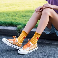 1 пара, новинка, harajuku Love, женские удобные повседневные короткие носки в полоску, хлопковые короткие носки, skarpetki, женские забавные зимние носки kawaii# TW