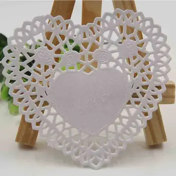 

Creative Craft 4" Inch Heart White Paper Lace Doilies Cake Placemat Party Wedding Gift Decoration 100pcs/pack
