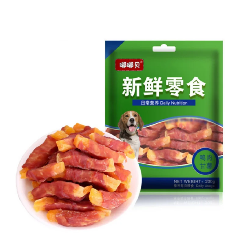 

New Arrival Dog snacks Fresh Duck rolled in potato reduce tear stains small medium large dogs Food Training reward clean teeth