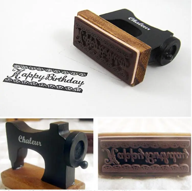 Новая старинная швейная машина форма с днем рождения штамп DIY работа подарок деревянный штамп для украшения